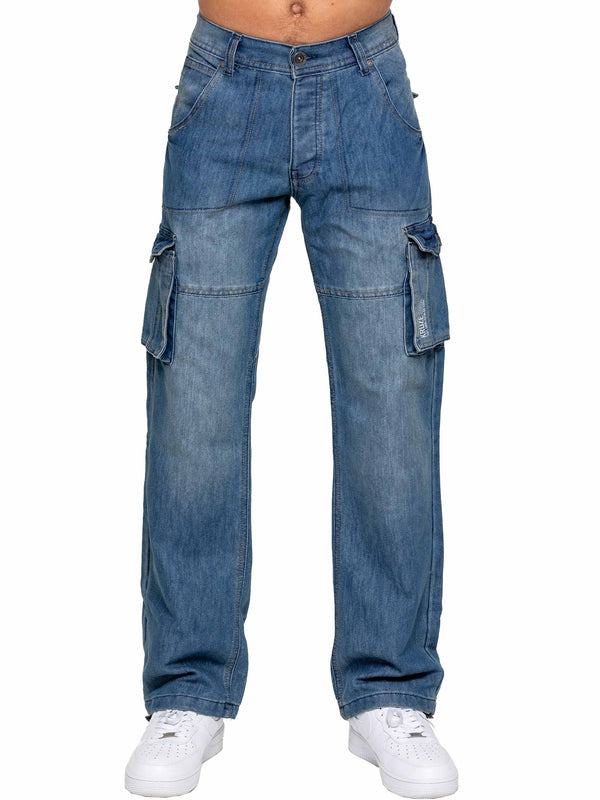 Ethan Cargo Combat Jeans - Blue