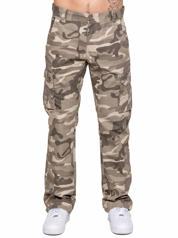 Jacob Camo Cargo Trousers - Beige