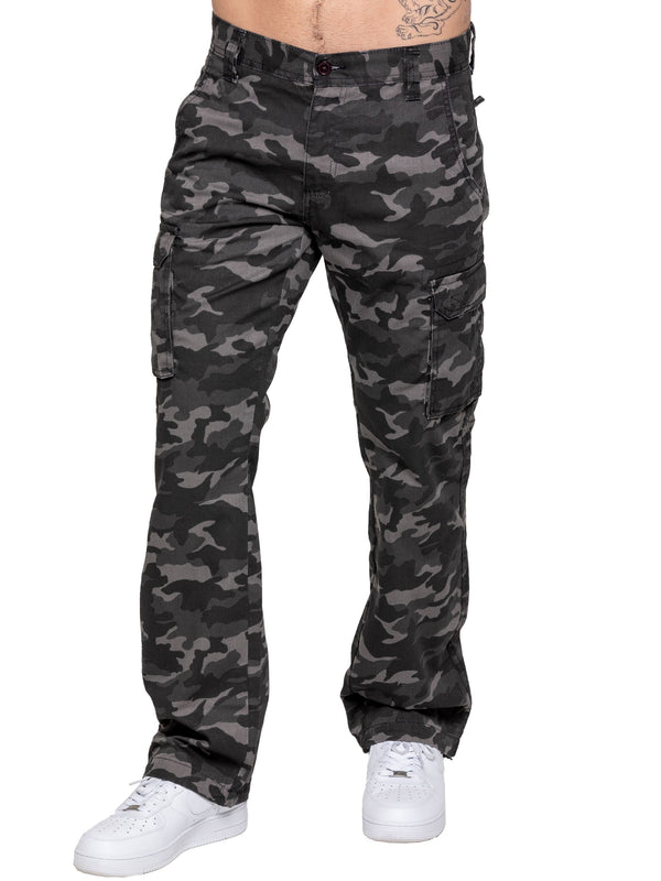 Jacob Camo Cargo Trousers - Dark Grey