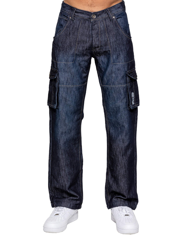 Ethan Cargo Combat Jeans - Dark Blue