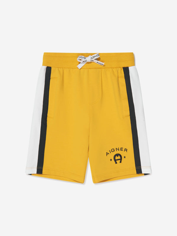 Aigner Boys Logo Bermuda Shorts in Yellow