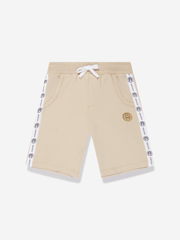 Aigner Boys Logo Shorts in Beige