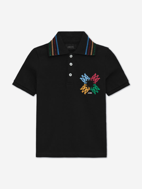 Kids MA Quad Scribble Polo Shirt in Black