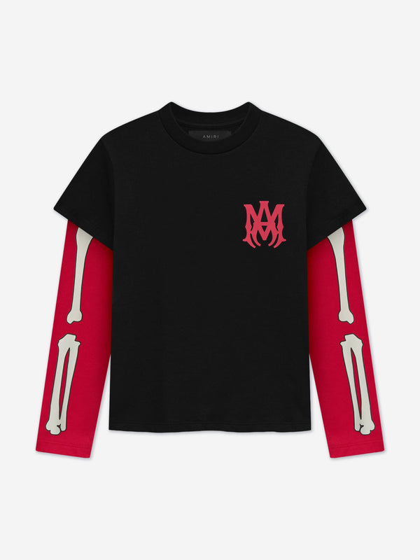 Kids Bones Long Sleeve T-Shirt in Black