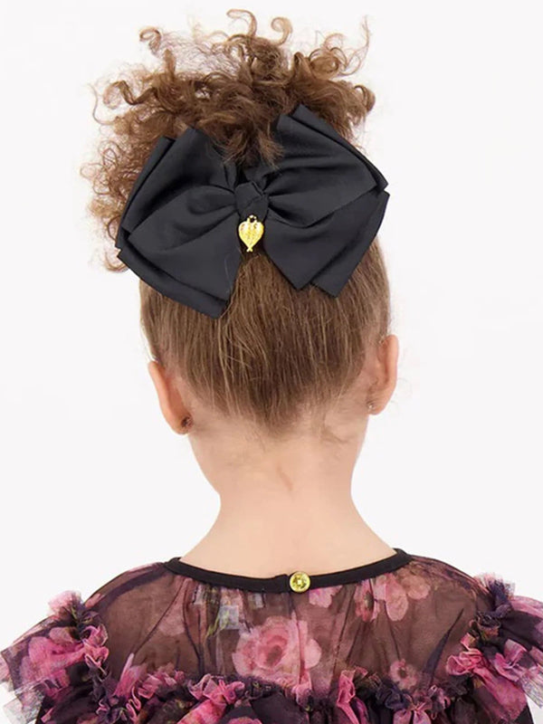 Angels Face Girls Giant Bow Hair Clip in Black