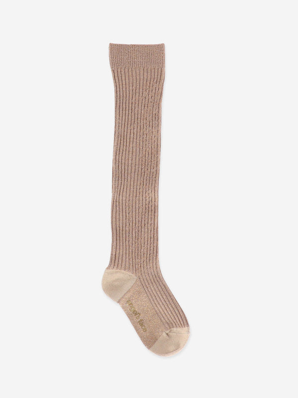 Angels Face Girls Lucy Sparkle Socks in Beige