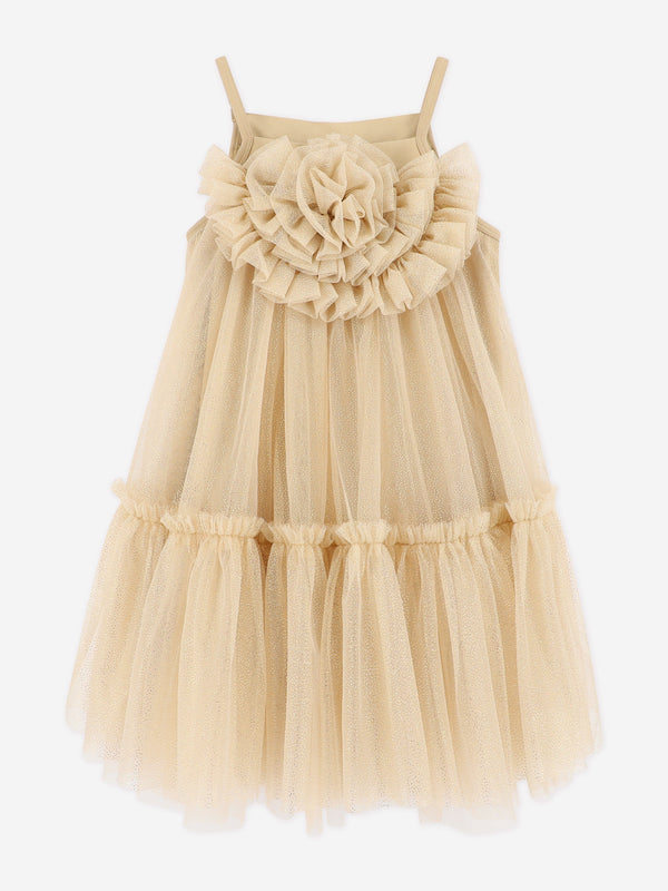 Girls Rosheen Tulle Dress in Gold