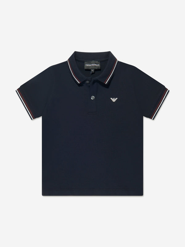 Emporio Armani Baby Boys Logo Polo Shirt in Navy