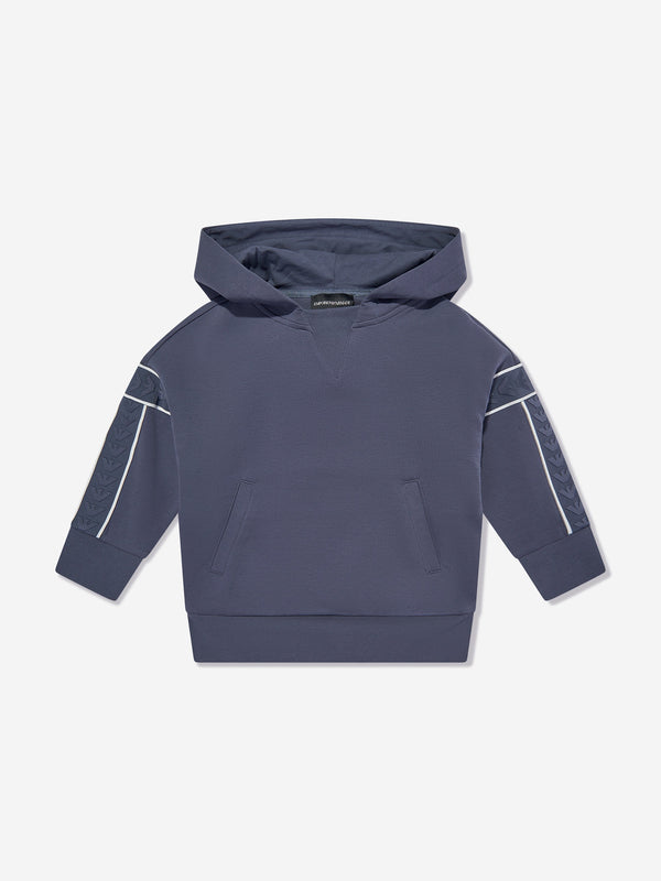 Emporio Armani Boys Logo Hoodie in Blue