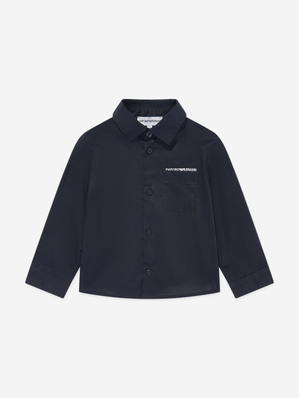 Emporio Armani Baby Boys Pocket Shirt in Navy