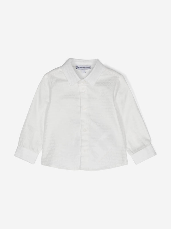 Emporio Armani Baby Boys Logo Shirt in Ivory