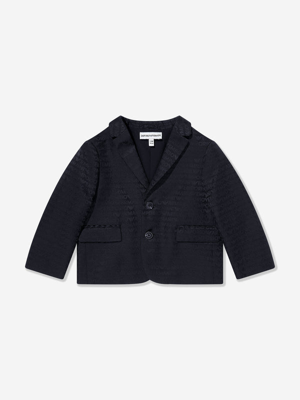 Emporio Armani Baby Boys Logo Blazer in Navy