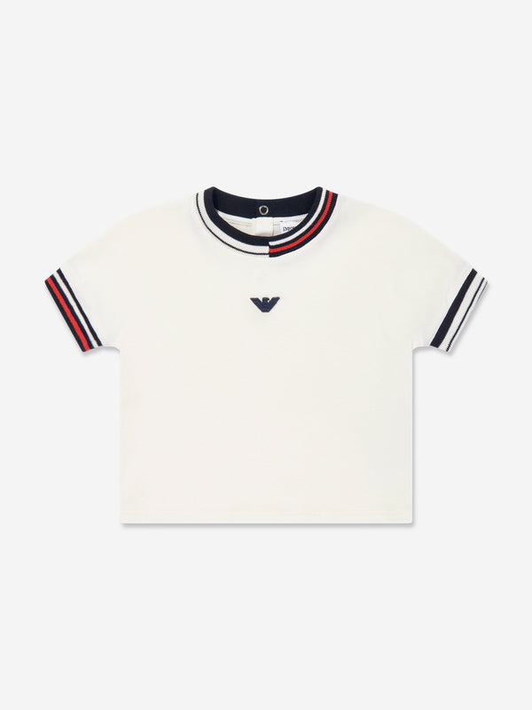 Emporio Armani Baby Boys Logo T-Shirt in Ivory