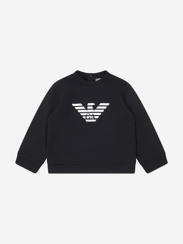 Emporio Armani Baby Boys Logo Sweatshirt in Black