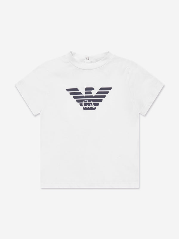 Emporio Armani Baby Boys Logo T-Shirt in White