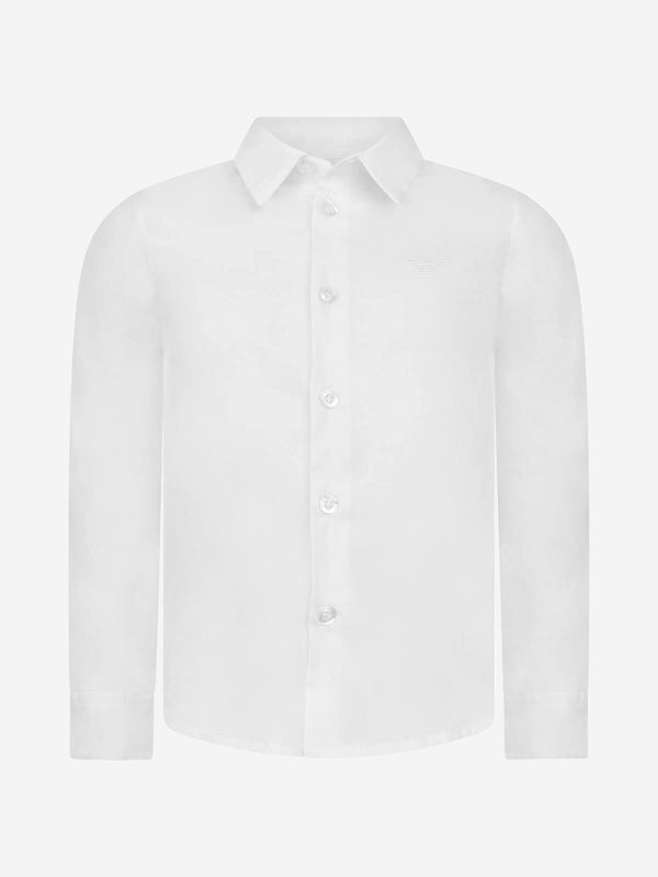 Emporio Armani Boys Cotton Long Sleeve Branded Shirt