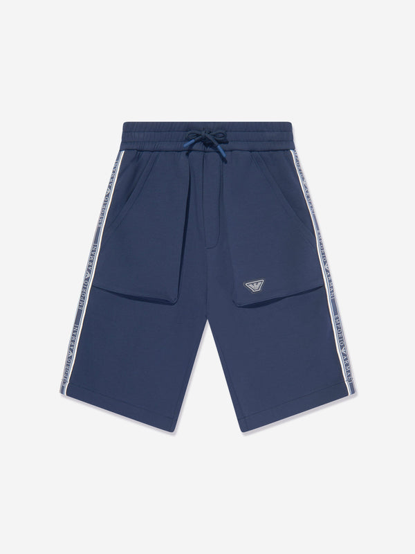 Emporio Armani Boys Logo Bermuda Shorts in Navy