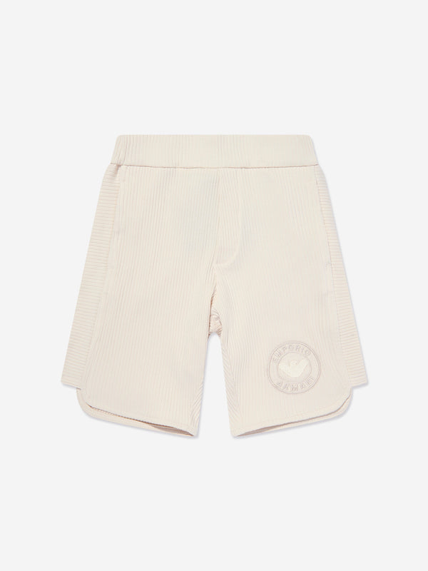 Emporio Armani Boys Logo Shorts in Beige