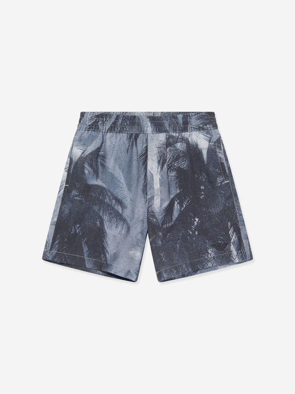 Emporio Armani Baby Boys Palm Leaf Shorts in Blue