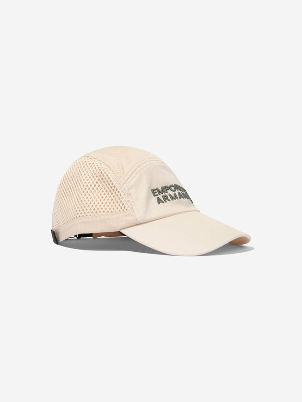 Emporio Armani Boys Logo Cap in Beige