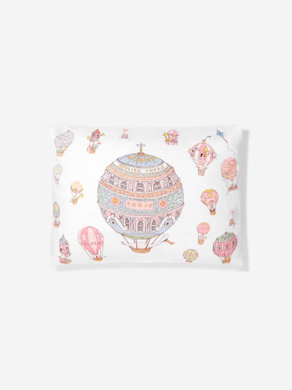 Atelier Choux Kids Hot Air Balloons Satin Cushion in White