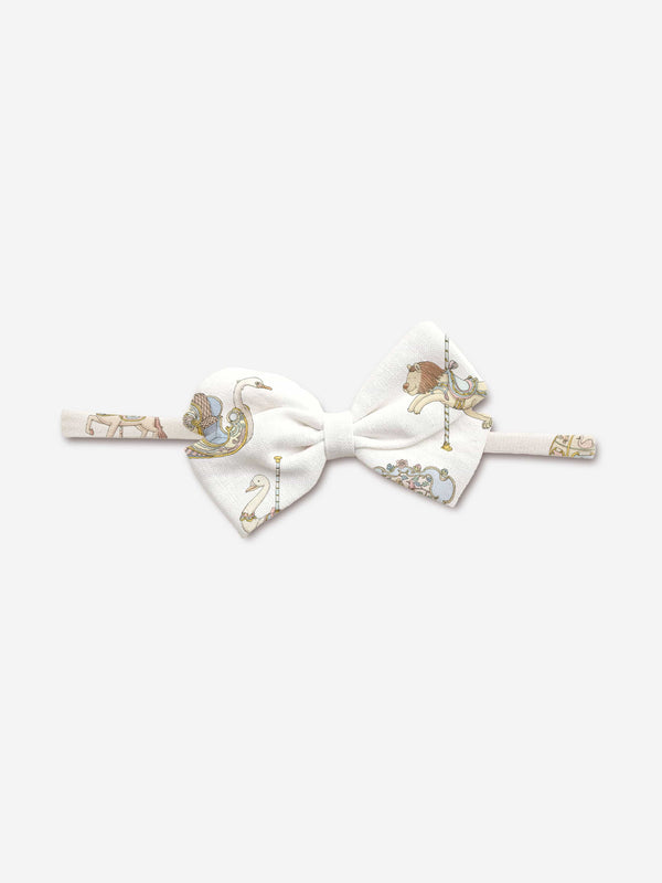 Atelier Choux Baby Girls Carousel Bow Headband in White