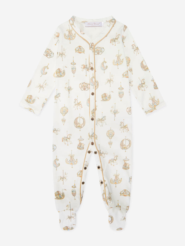 Atelier Choux Baby Carousel Classic Playsuit in White