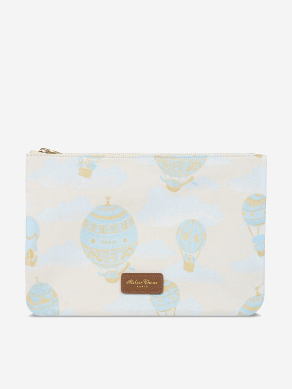 Atelier Choux Baby Boys Hot Air Balloons Pouch in Blue (31cm)