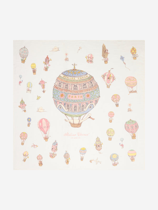 Atelier Choux Baby Grand Carré Hot Air Balloons in White