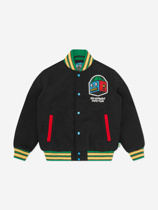 Billionaire Boys Club Boys Robot Varsity Jacket in Black