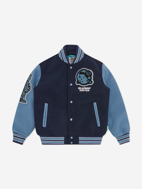 Billionaire Boys Club Boys Astro Varsity Jacket in Navy