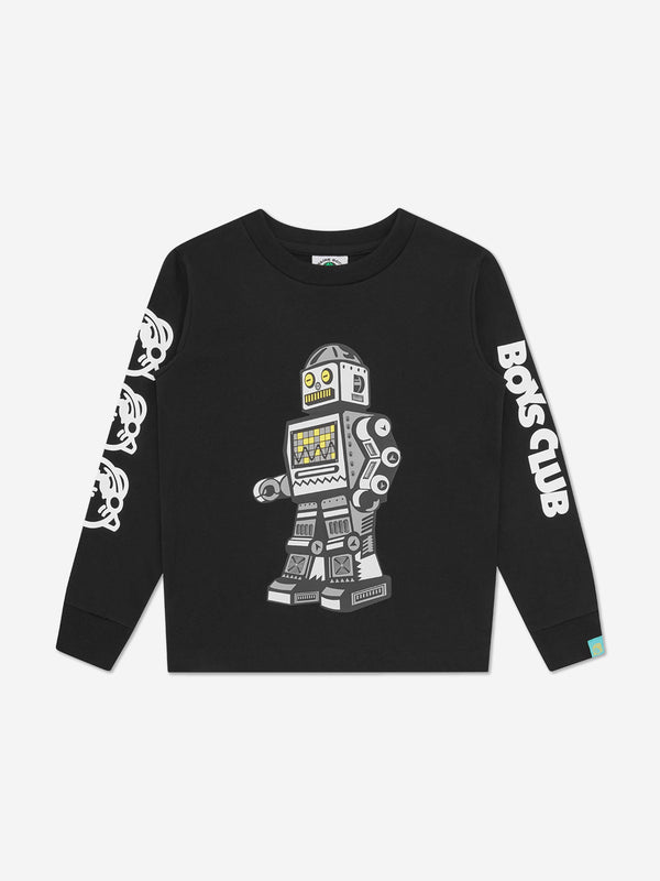 Billionaire Boys Club Kids Walking Robot Long Sleeve T-Shirt in Black