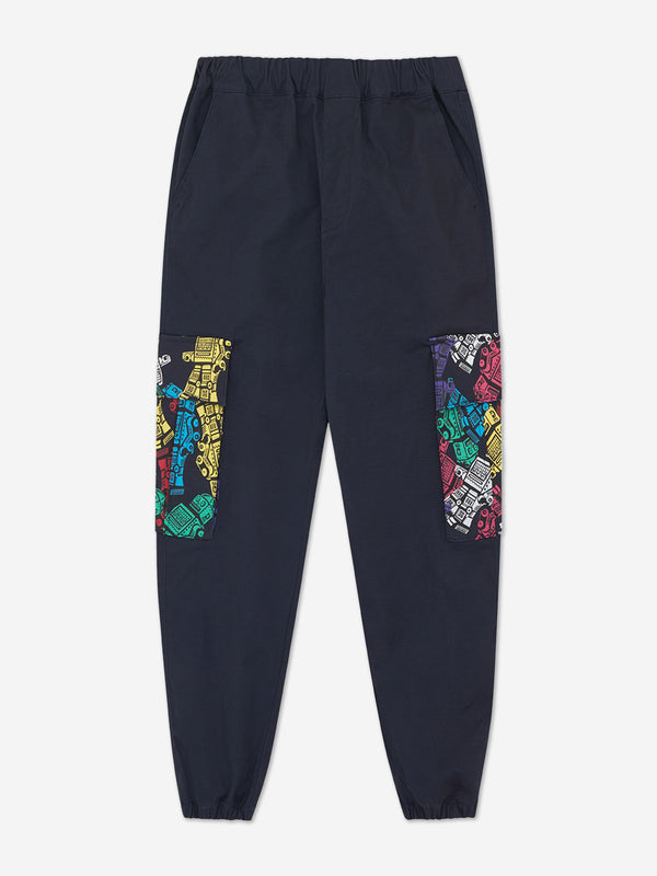 Billionaire Boys Club Kids Robot Cargo Trousers in Navy