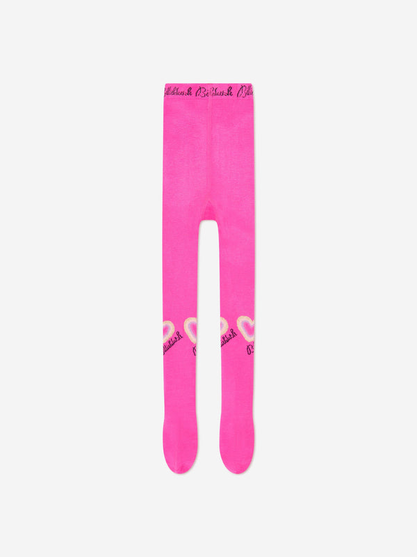 Billieblush Girls Heart Logo Tights in Pink