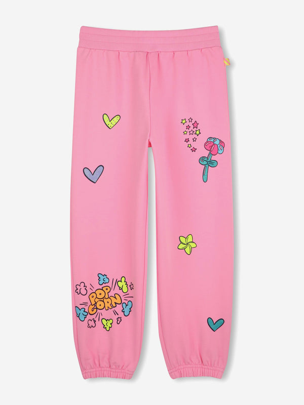 Girls Illustrated Joggers in Pink