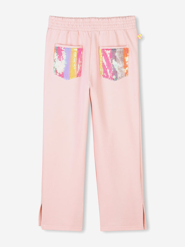 Girls Sequin Pocket Joggers in Pink