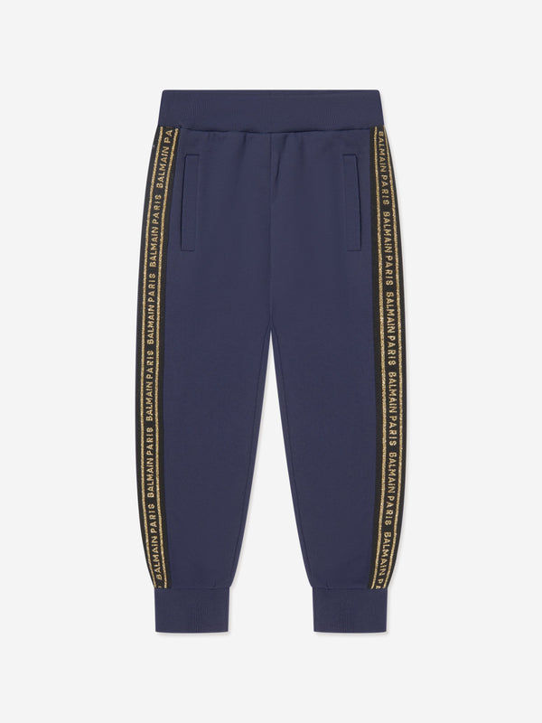 Balmain Boys Logo Joggers in Navy