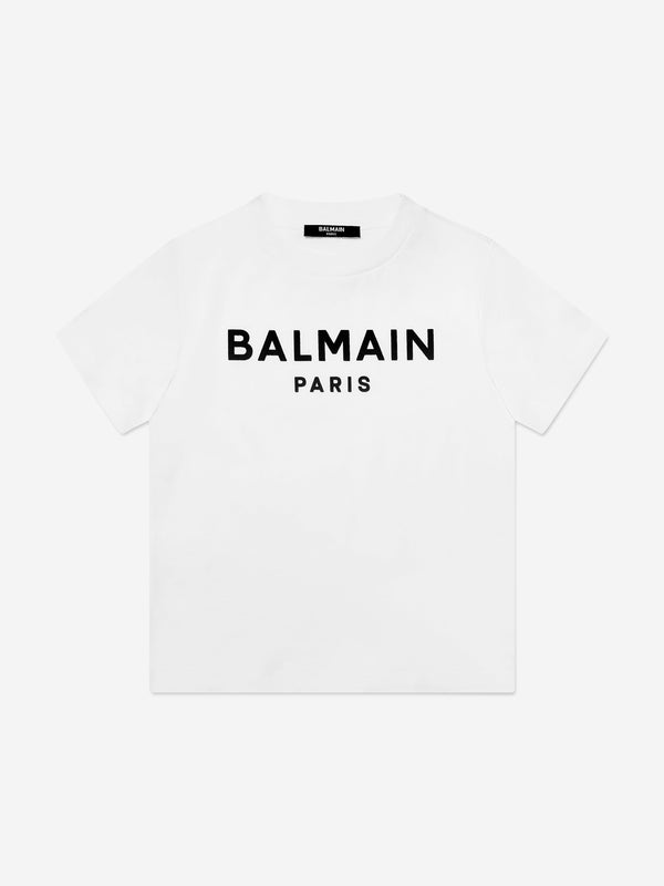 Balmain Boys Logo T-Shirt in White