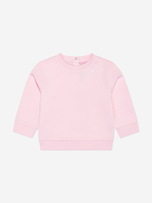 Balmain Baby Girls Logo Sweatshirt in Pink