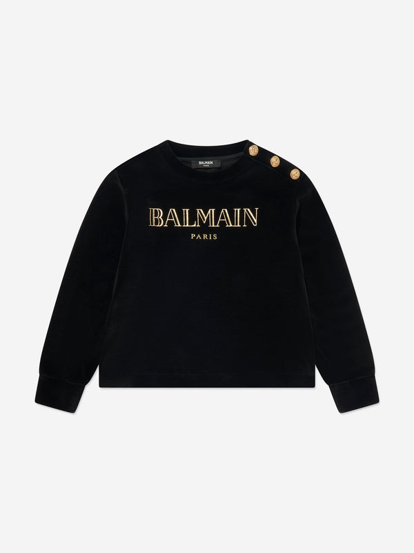 Balmain Kids Paris Logo Sweatshirt in Black