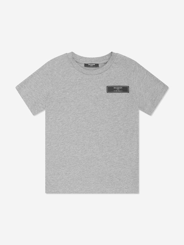 Balmain Kids Logo T-Shirt in Grey