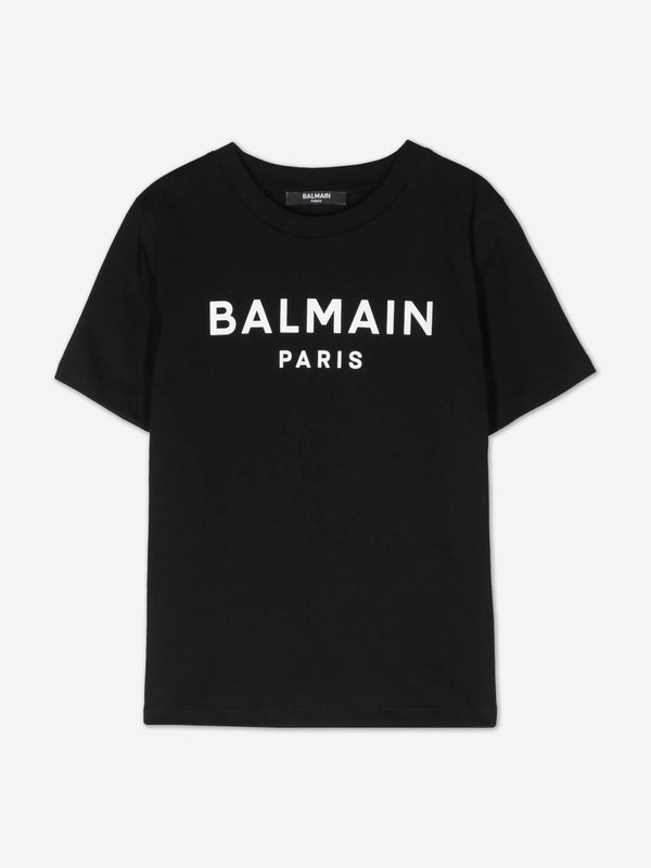 Balmain Kids Logo T-Shirt in Black