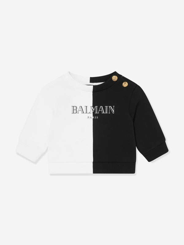 Balmain Baby Colourblock Sweatshirt in White