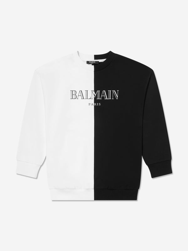 Balmain Kids Colourblock Sweatshirt in White