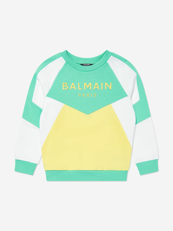 Balmain Kids Logo Sweatshirt in Green