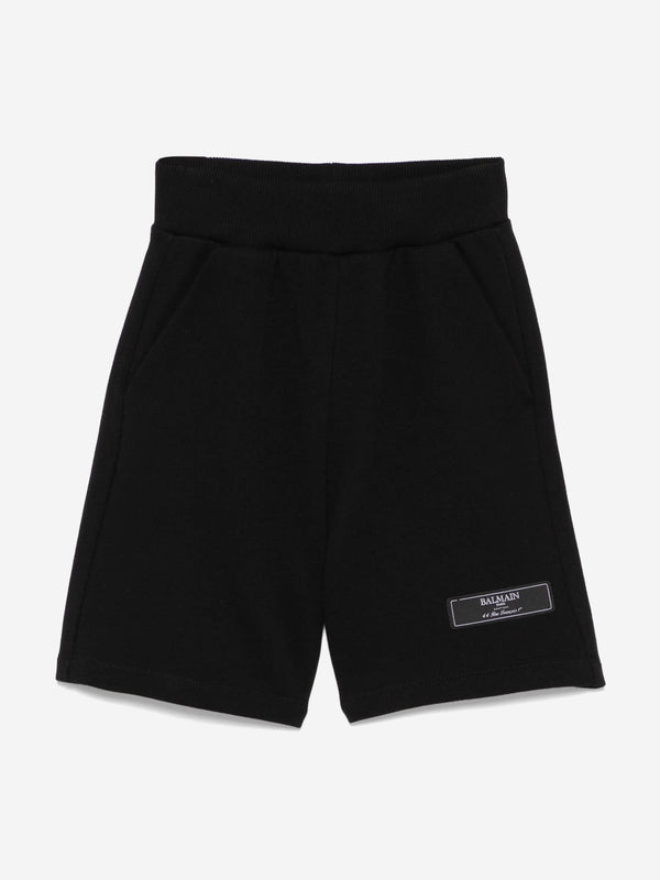 Balmain Kids Logo Jersey Shorts in Black