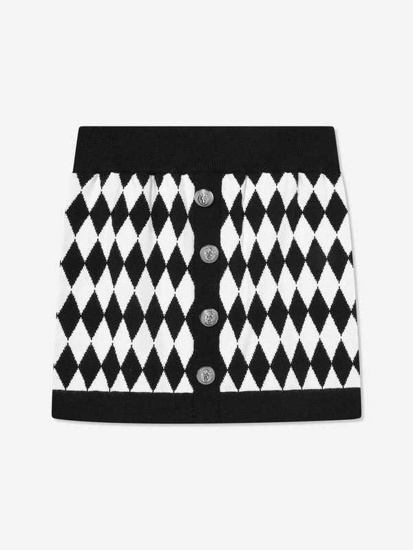 Balmain Girls Knitted Skirt in Black