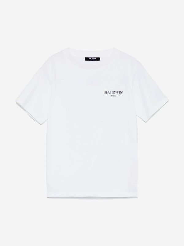 Balmain Kids Logo T-Shirt in White