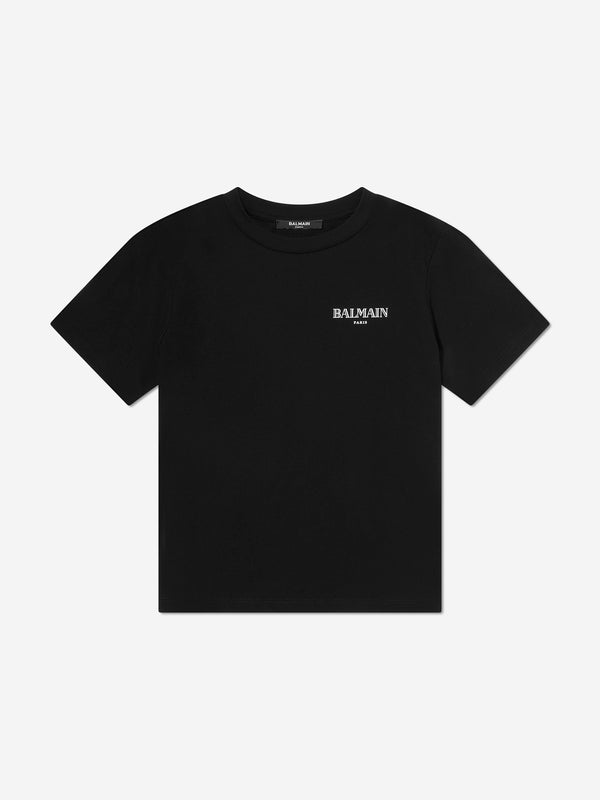 Balmain Kids Logo T-Shirt in Black