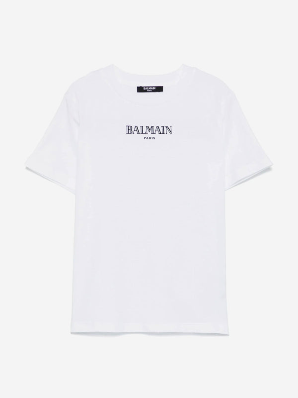 Balmain Kids Logo T-Shirt in White